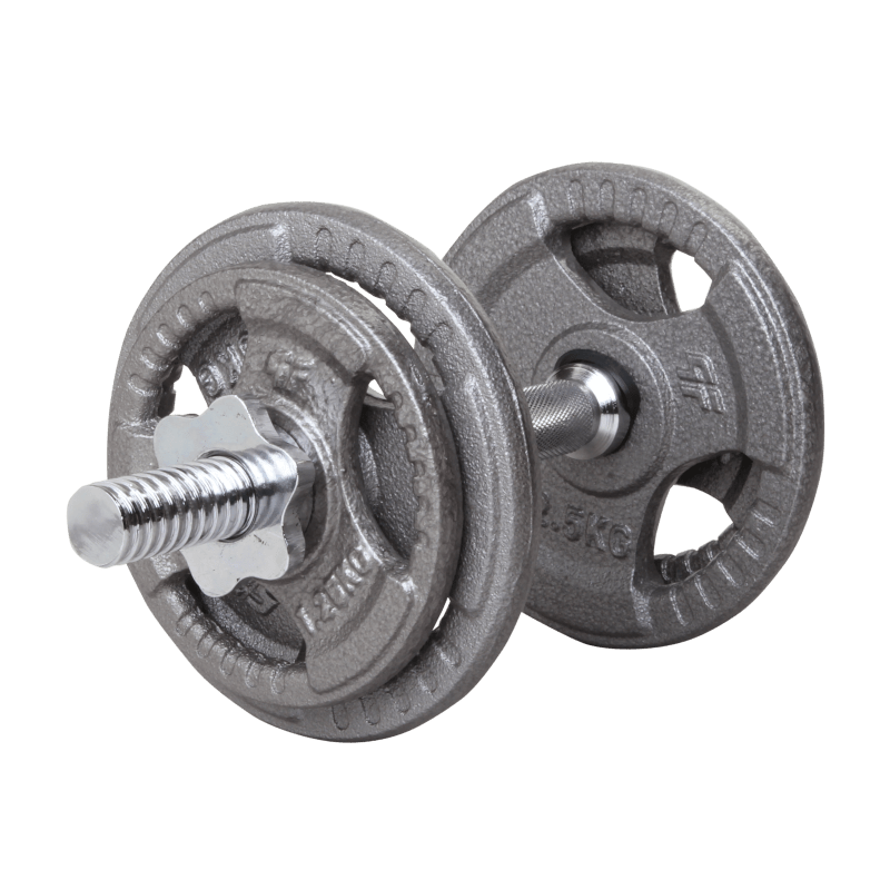 BELTOR HANTLA ŻELIWNA - CAST IRON DUMBBELL SZARA-HAMMERTONE 10kg / 28mm P0134