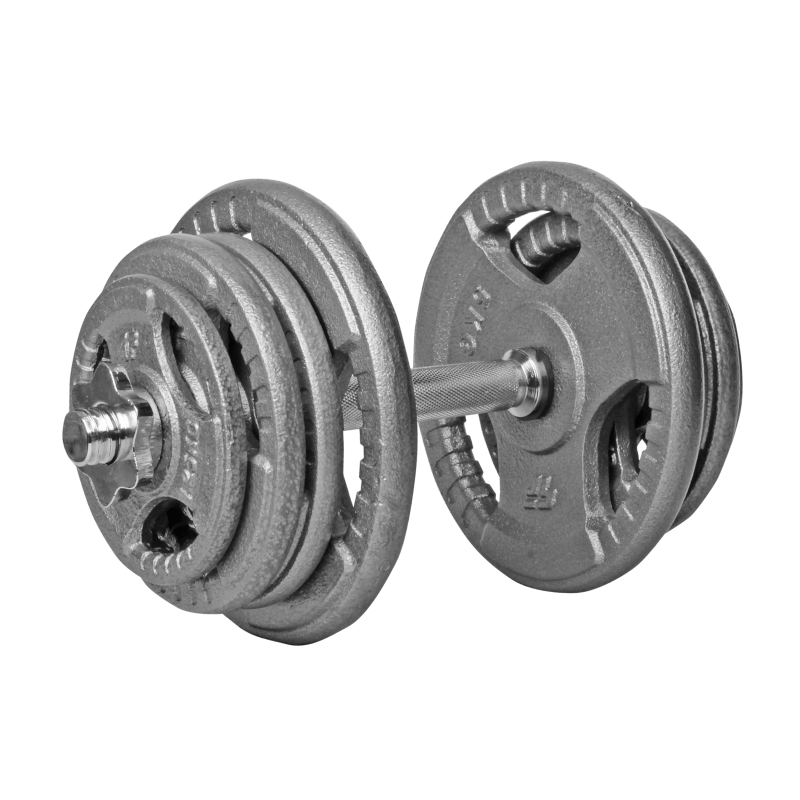 BELTOR HANTLA ŻELIWNA - CAST IRON DUMBBELL SZARA-HAMMERTONE 25kg / 28mm P0137