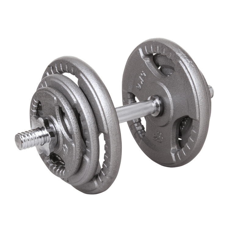 BELTOR HANTLA ŻELIWNA - CAST IRON DUMBBELL SZARA-HAMMERTONE 20kg / 28mm P0136