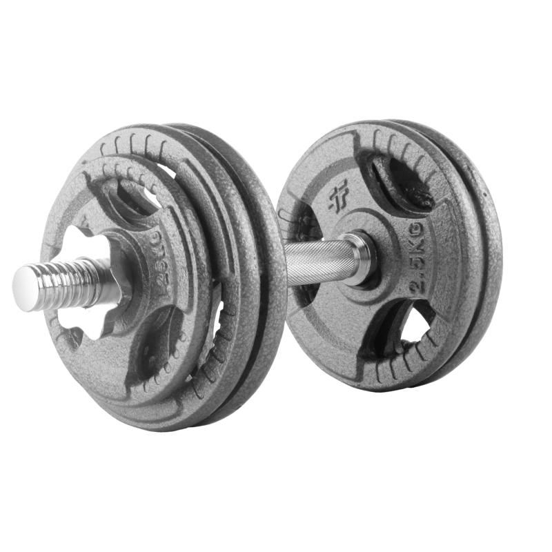 BELTOR HANTLA ŻELIWNA - CAST IRON DUMBBELL SZARA-HAMMERTONE 15kg / 28mm P0135