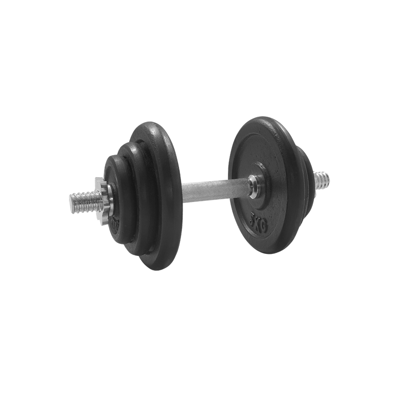 BELTOR HANTLA ŻELIWNA - CAST IRON DUMBBELL CZARNA-BLACK 20kg / 28mm P0073