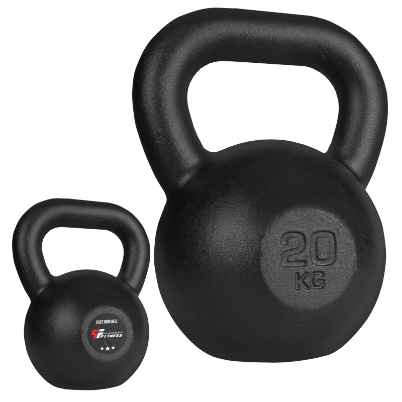 KETTLEBELL OBCIĄŻENIE ŻELIWNE 20kg PLATINUM FITNESS CZARNY P0198